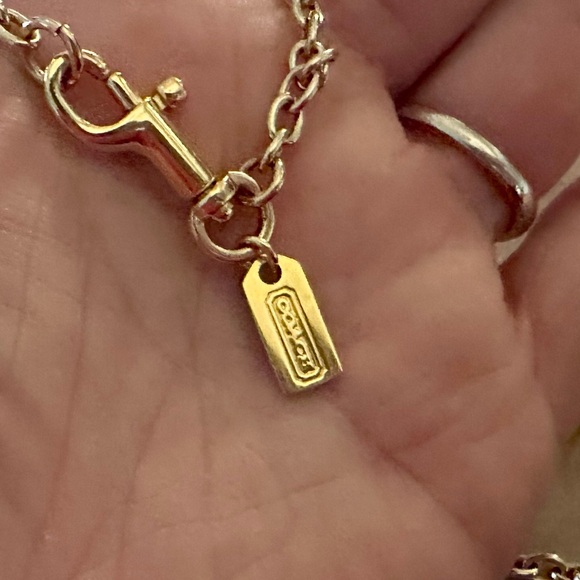 Coach Adjustable Gold-tone Hang Tag Charm Necklace Dog Leash Clip Clasp - Picture 7 of 11